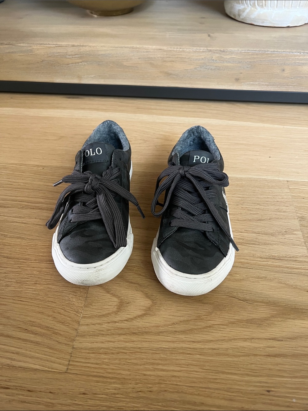 Polo by Ralph Lauren Kids Dark Gray Camouflage Low-Top Sneakers